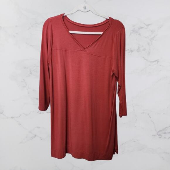 J.Jill Wearever Collection Rust Top Medium Rayon Lycra Tunic - Picture 1 of 4